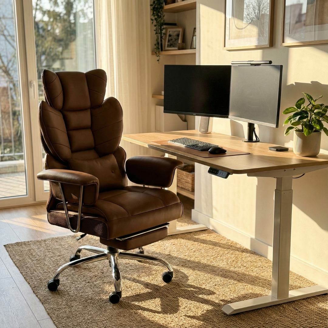 Ergonomic High Back Office Chair with Footrest | Lunor