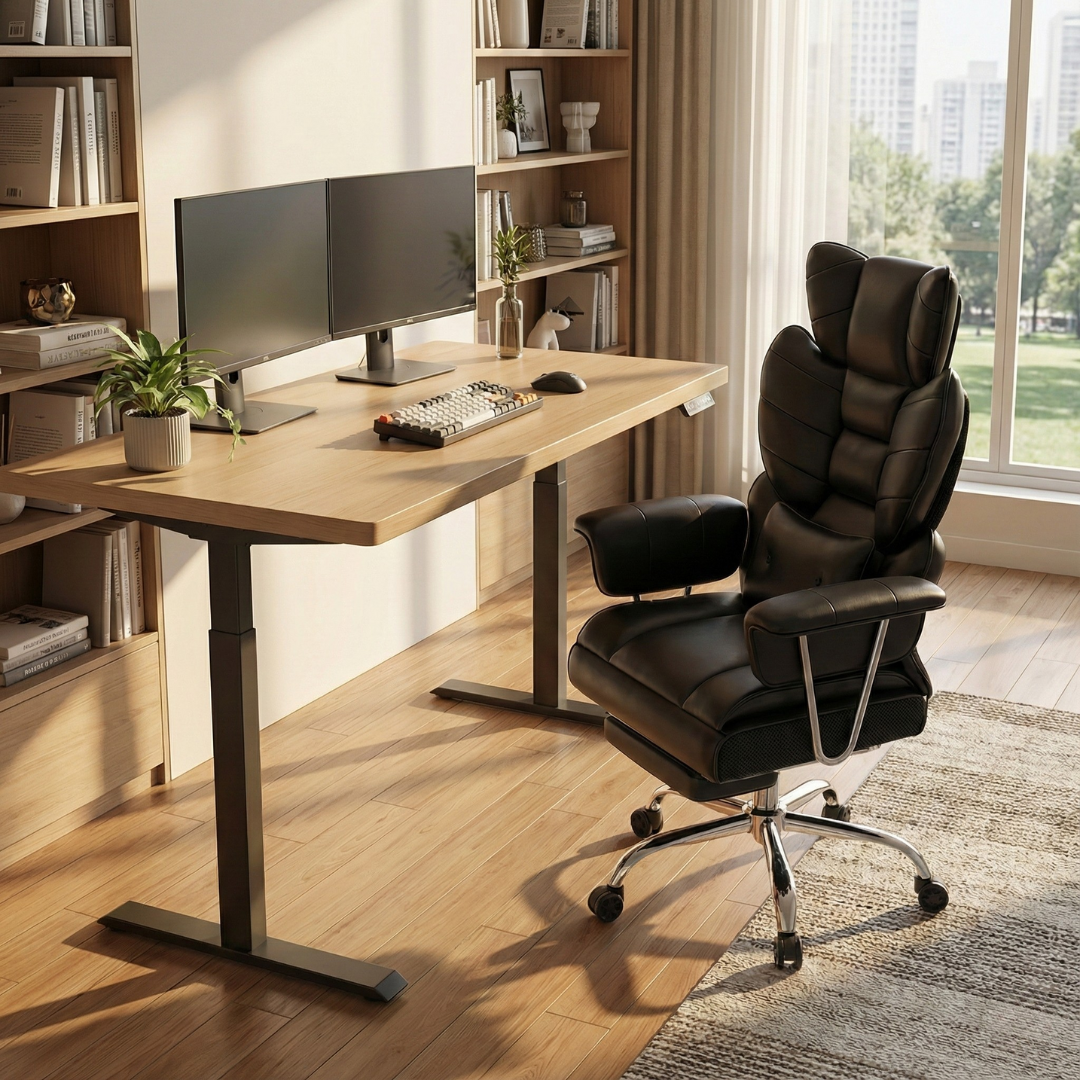 Ergonomic High Back Office Chair with Footrest | Lunor