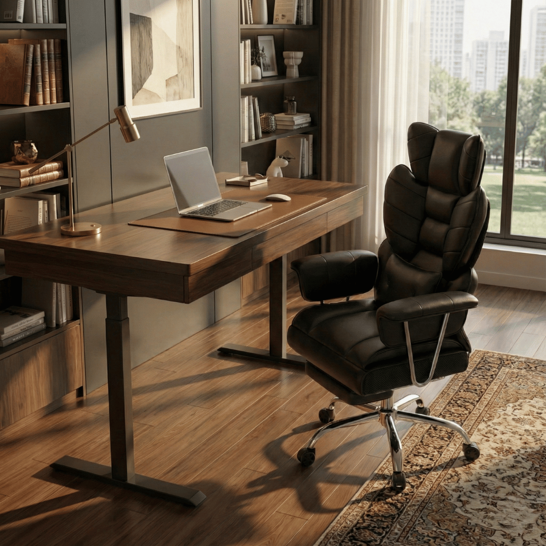 Ergonomic High Back Office Chair with Footrest | Lunor